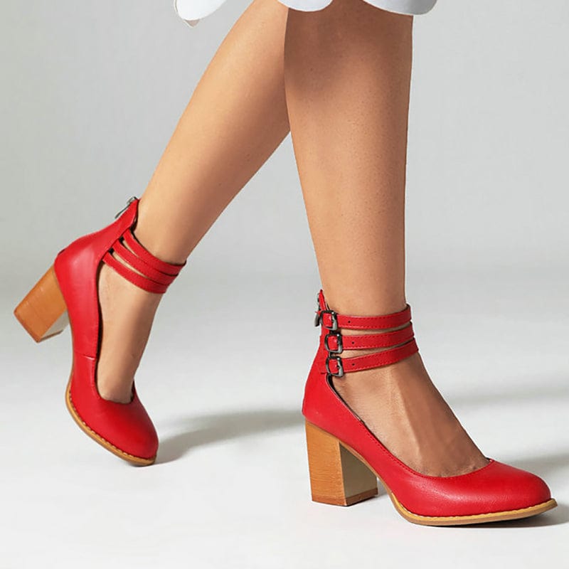 Ariana | Triple Buckle Heels