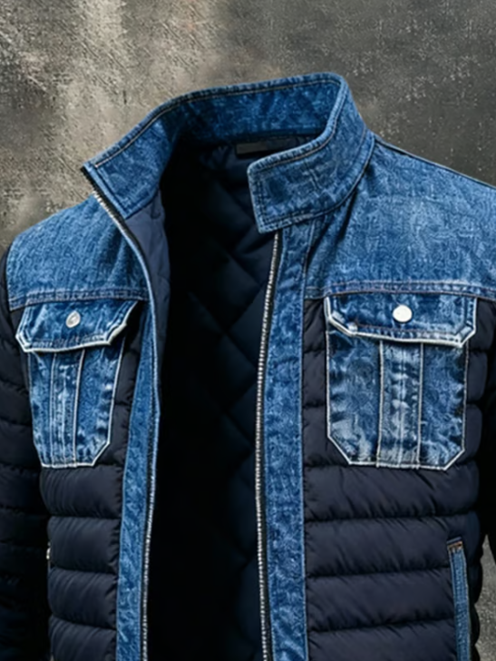 PATRYK | QUILTED JACKET WITH ELEGANT DENIM DETAILS