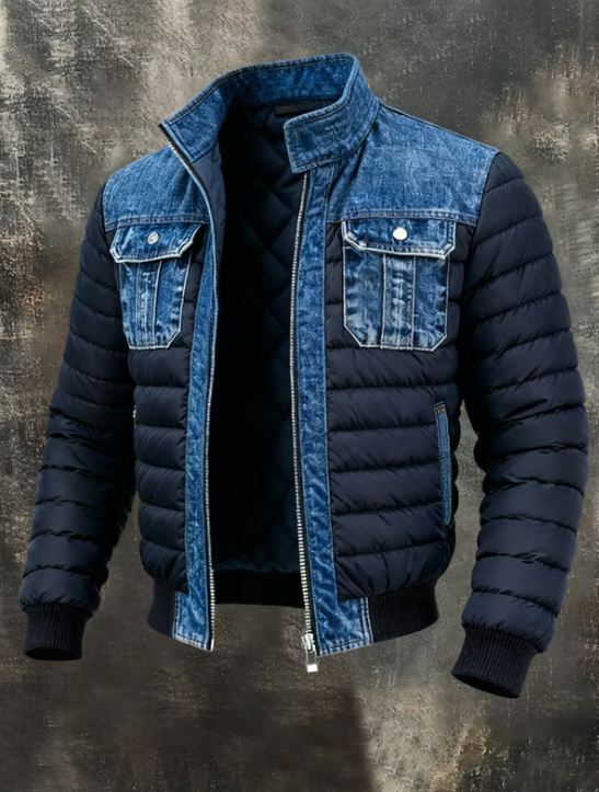 PATRYK | QUILTED JACKET WITH ELEGANT DENIM DETAILS