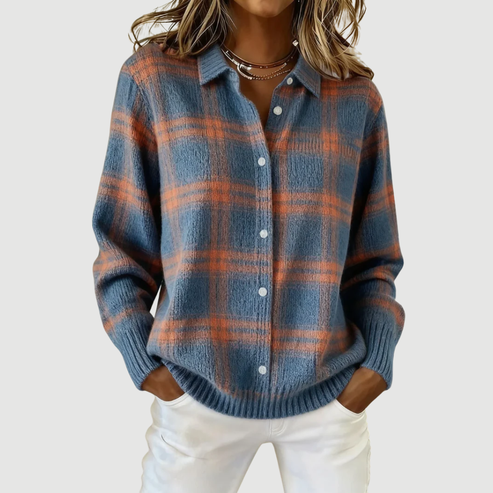 MIRA | ELEGANT CHECKED BLOUSE
