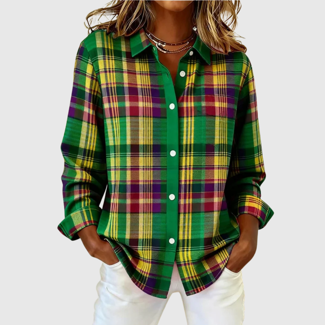 ELENA | VIBRANT CHECK BLOUSE
