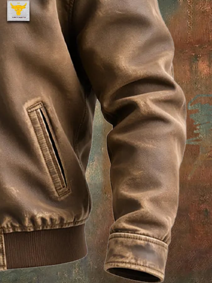 Leo | Brown Vintage Leather Jacket with Classic Cut