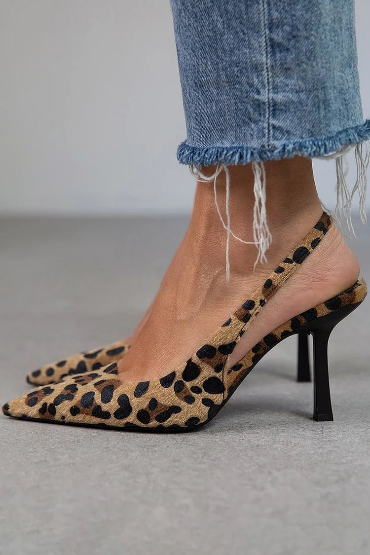 Raquel | Leopard Slingback Heels