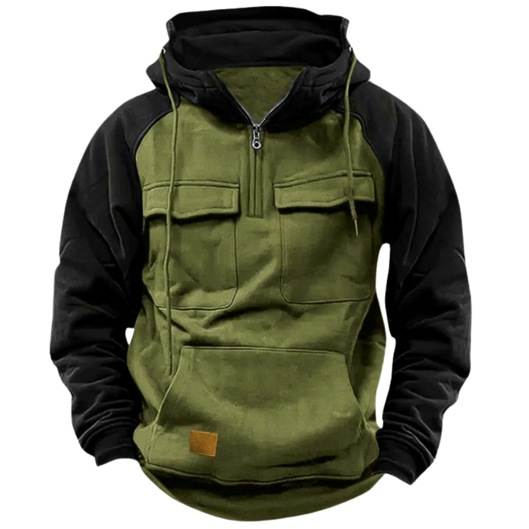 Highland Range™ – Utility Fleece Hoodie (Olive + Black)