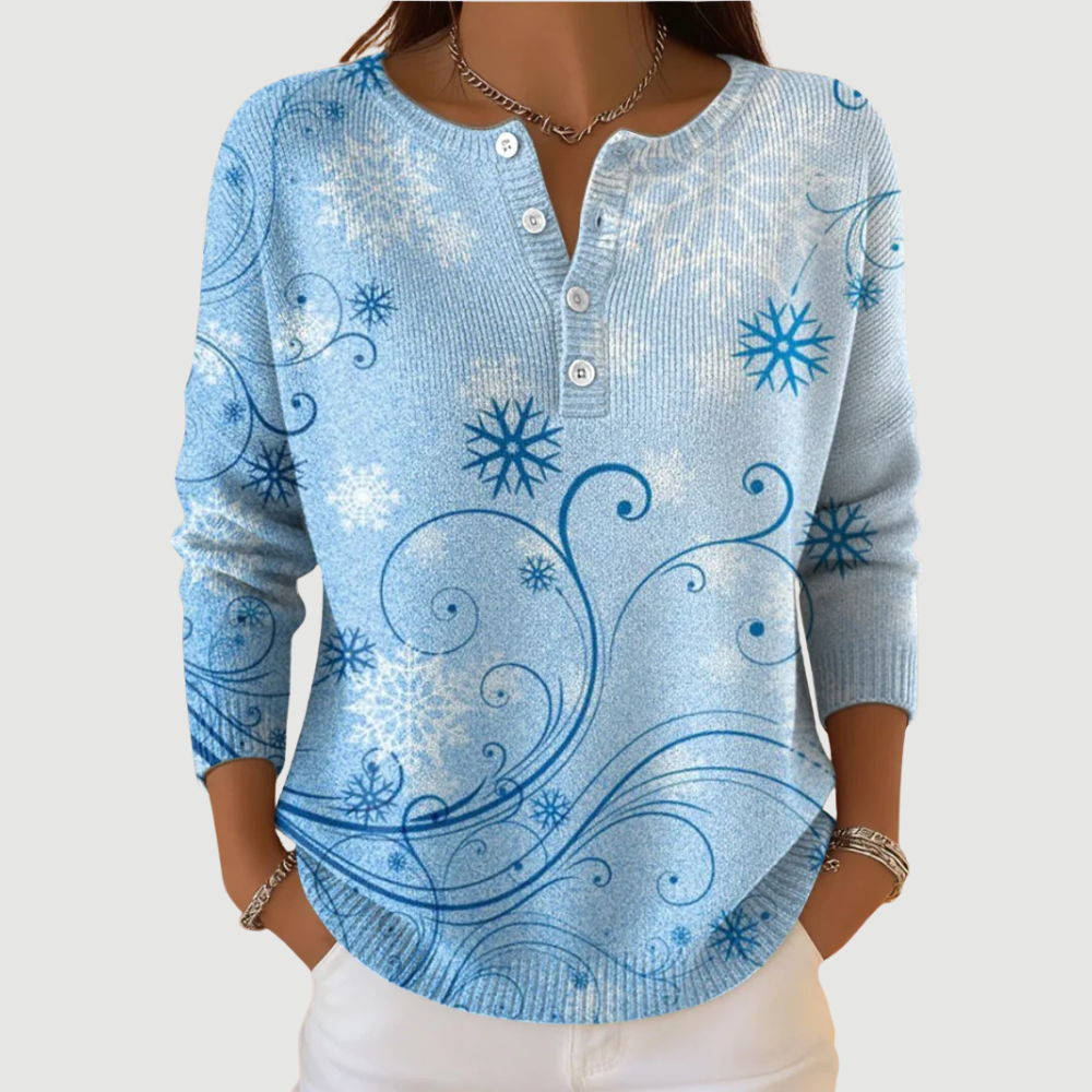 ELENA | SNOWFLAKE PRINT SWEATER